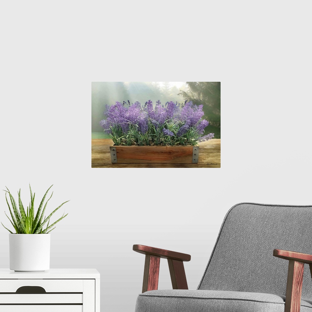A modern room featuring Lavender Planter