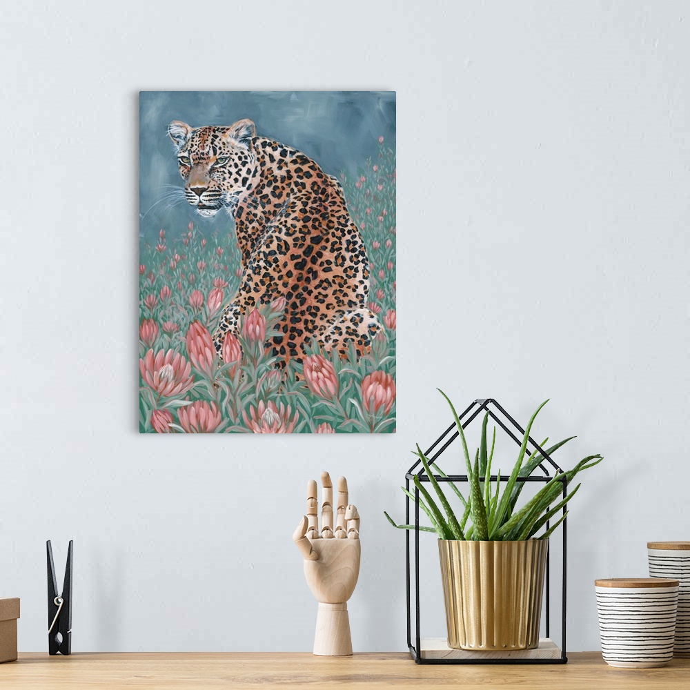 A bohemian room featuring Leopard In The Flowers