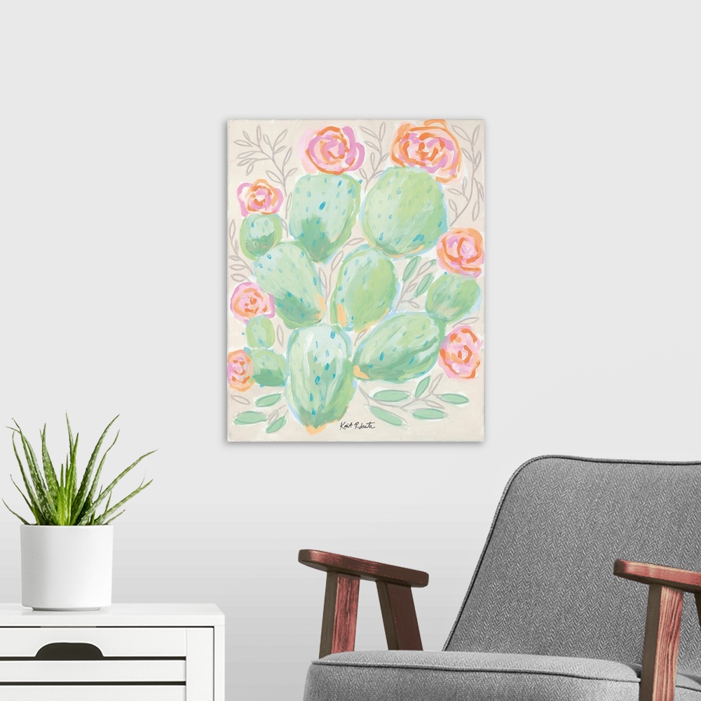 A modern room featuring Life Can Be Prickly Bloom Anyway