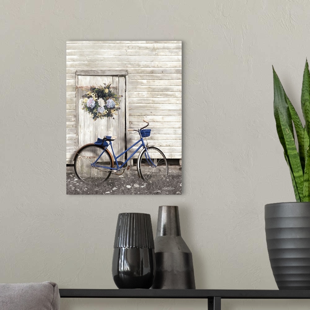 A modern room featuring Life is Like Riding a Bike