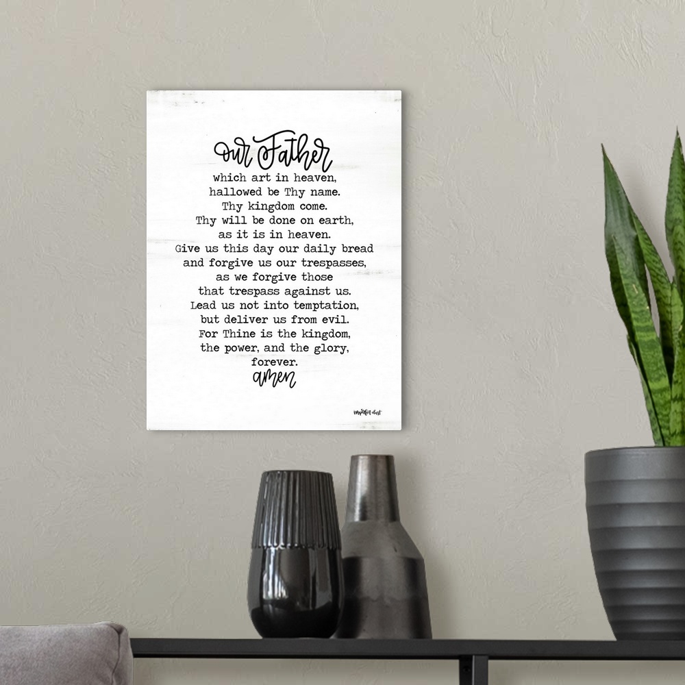 A modern room featuring Lord's Prayer