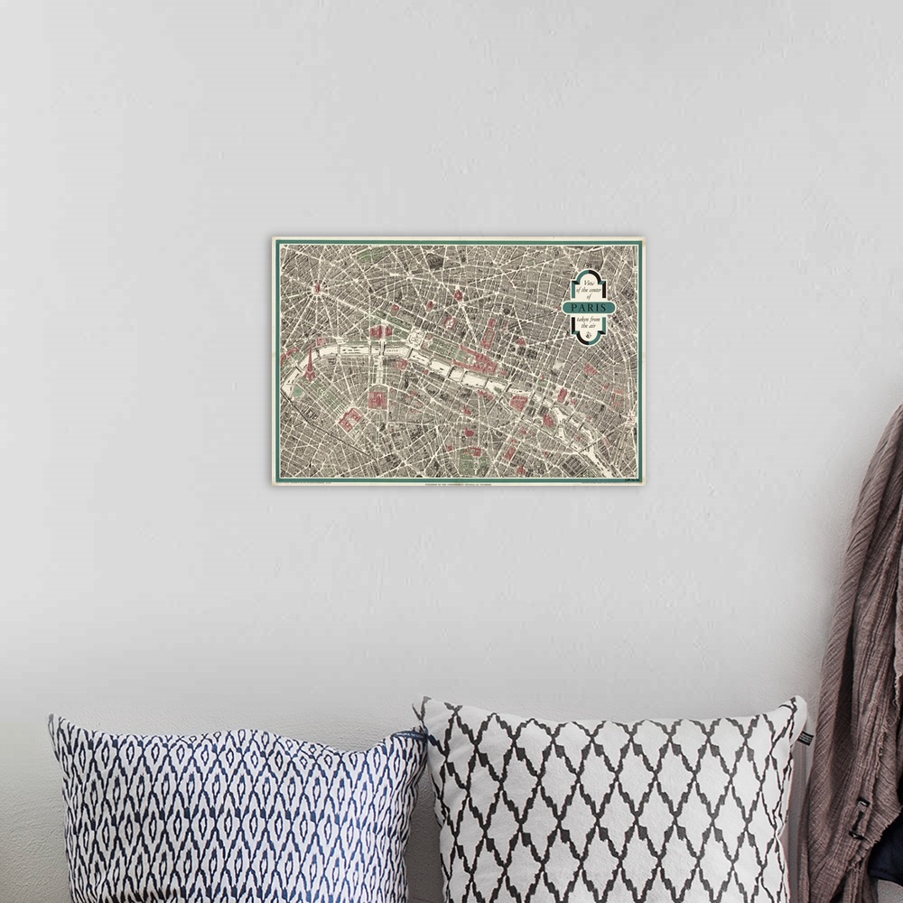 A bohemian room featuring Map Of Paris
