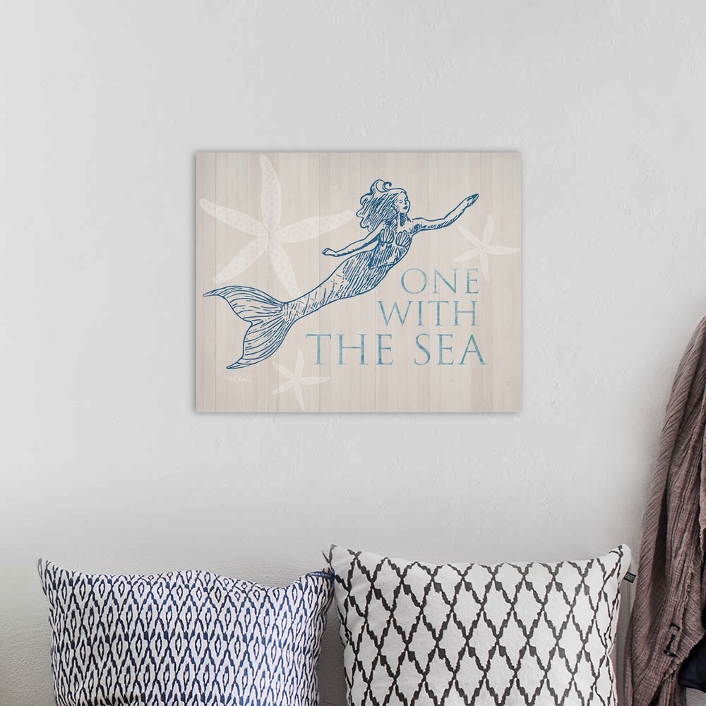 A bohemian room featuring Mermaid At One with the See
