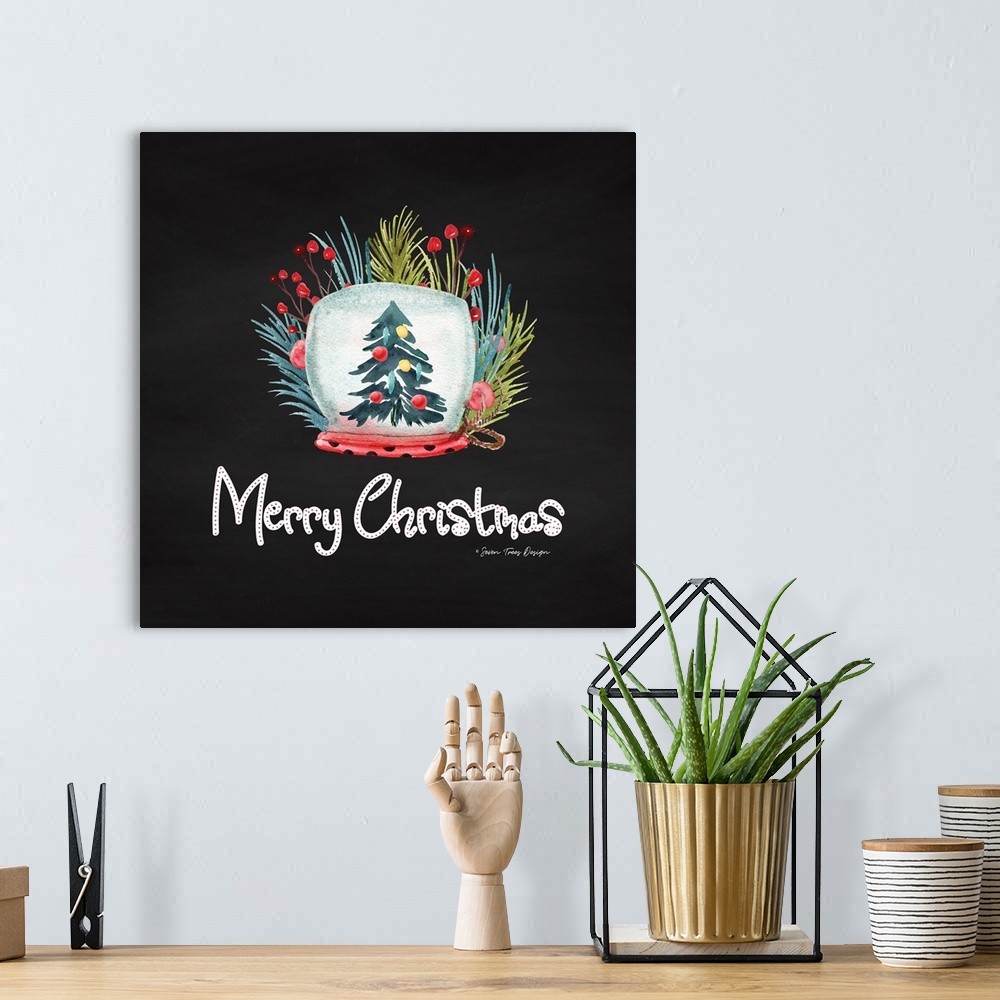 A bohemian room featuring Merry Christmas Candle