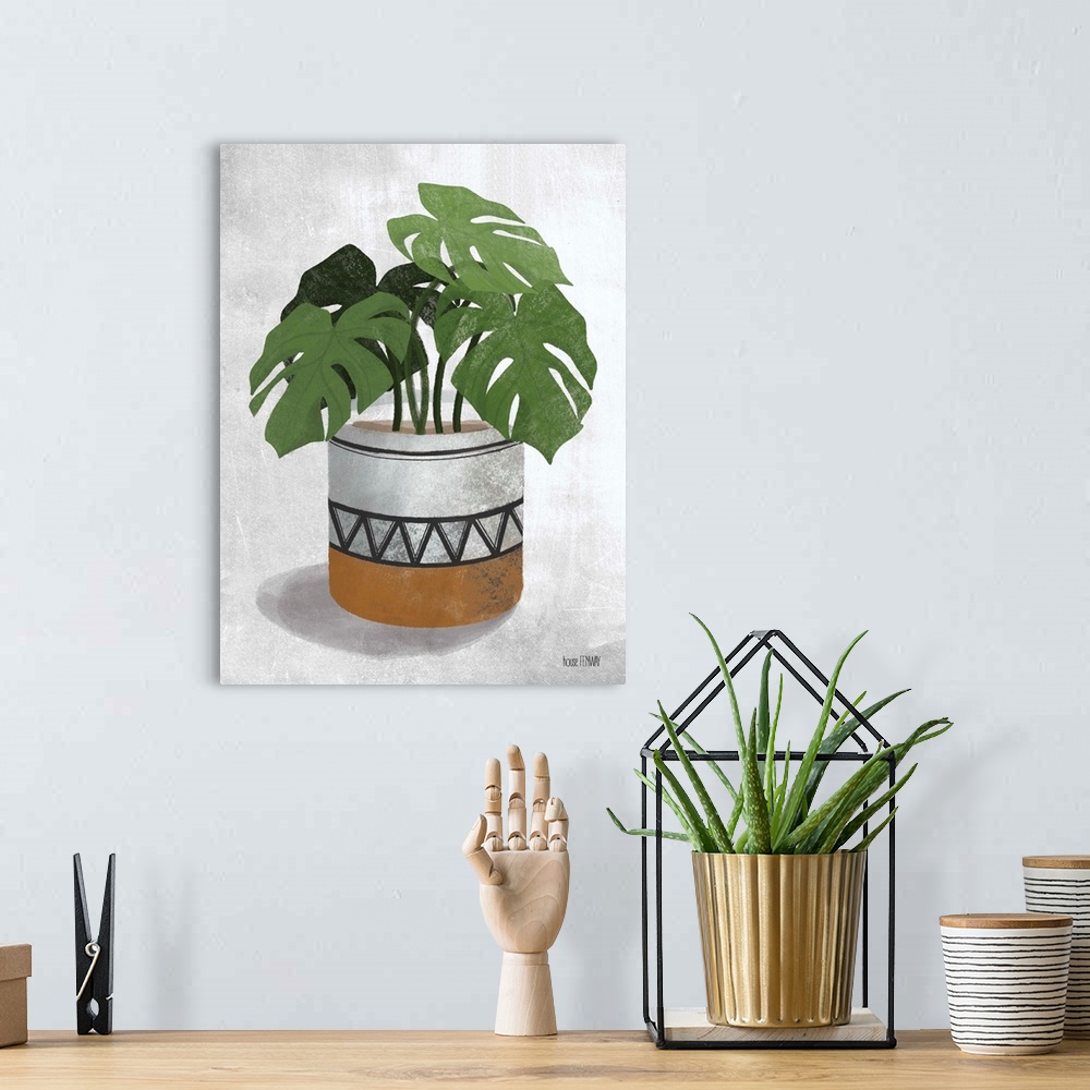 A bohemian room featuring Monstera Plant