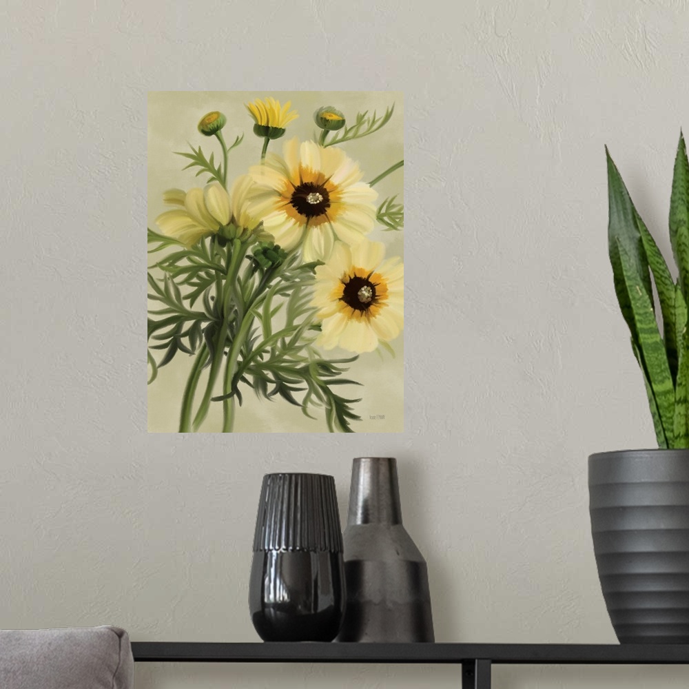A modern room featuring Moody Daisies