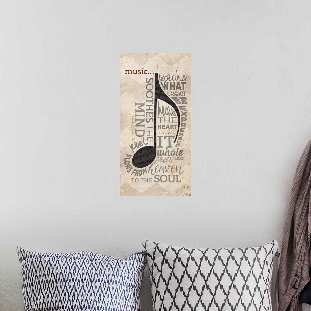 A bohemian room featuring Music