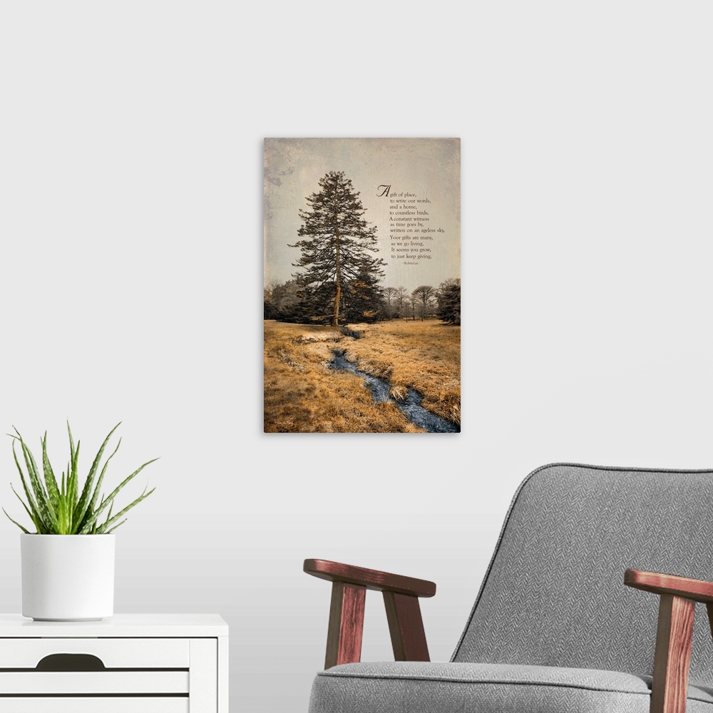 A modern room featuring Ode to Trees