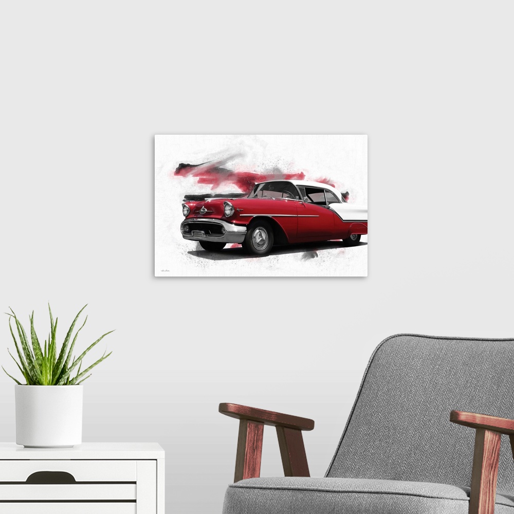 A modern room featuring Oldsmobile Super 88