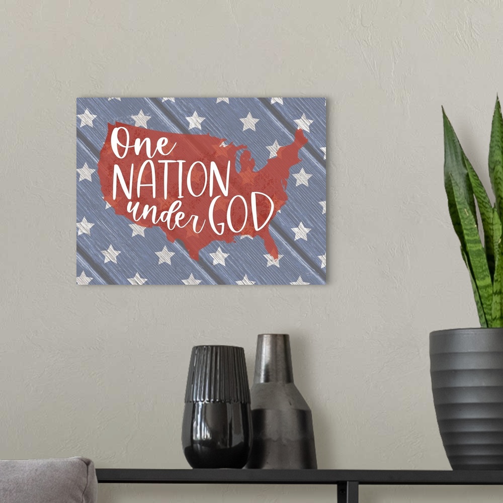 A modern room featuring One Nation Under God
