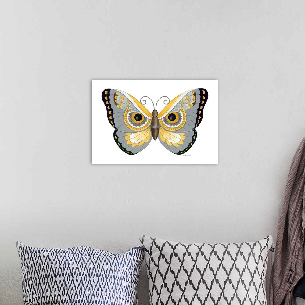A bohemian room featuring Owl Butterfly