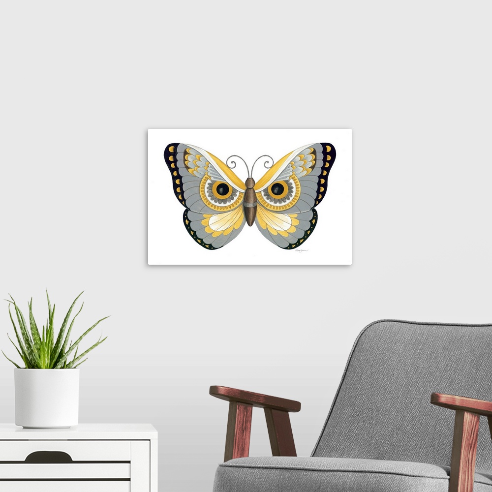 A modern room featuring Owl Butterfly