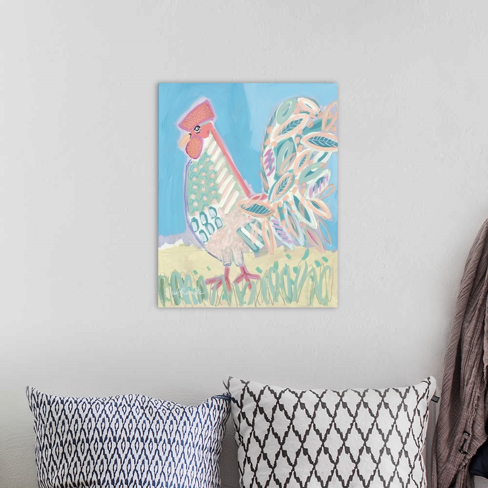 A bohemian room featuring Pastel Rooster