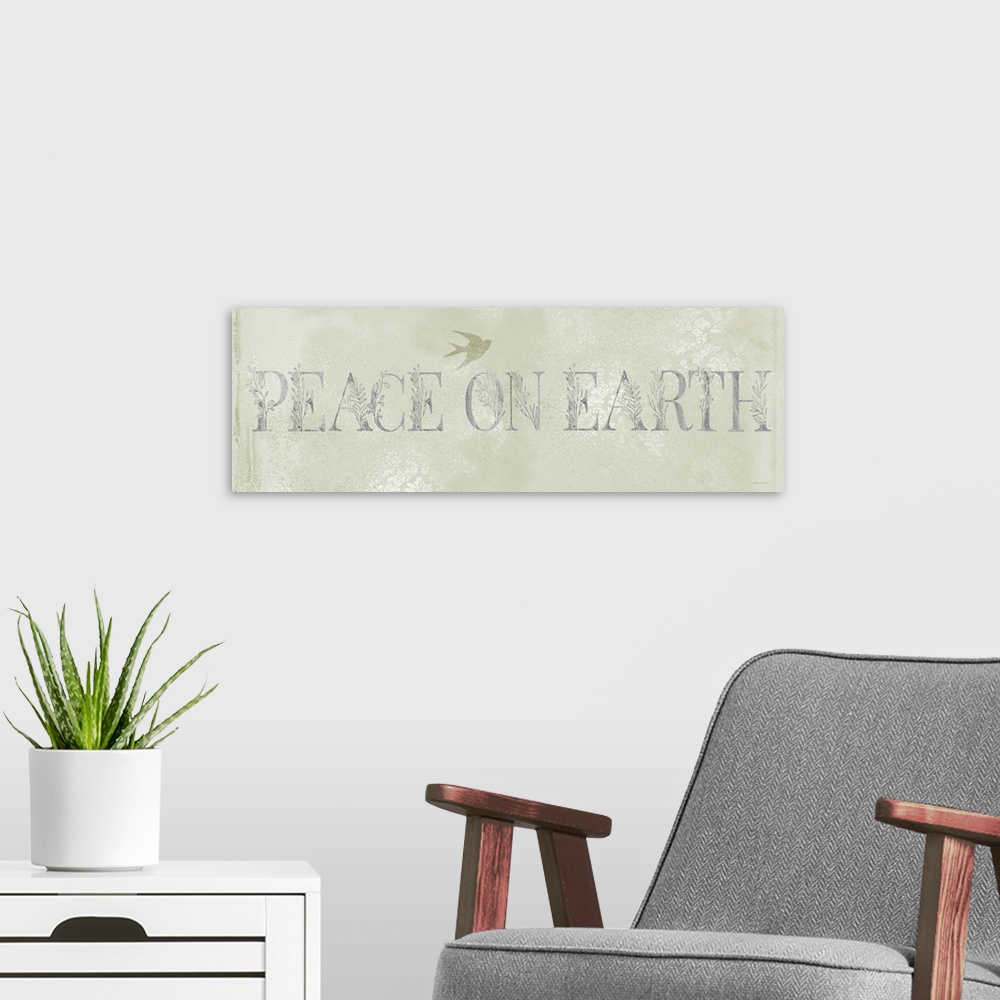 A modern room featuring Peace On Earth