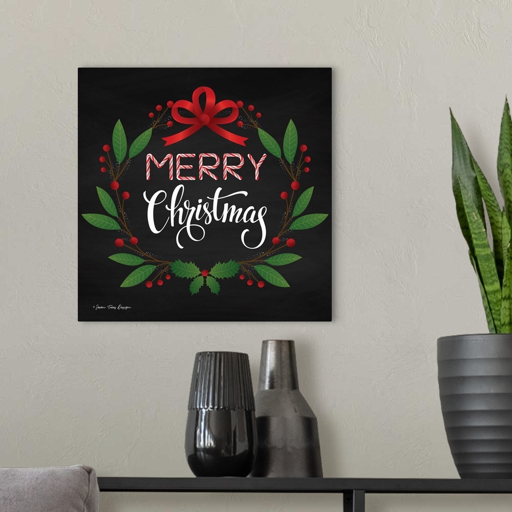 A modern room featuring Peppermint Merry Christmas