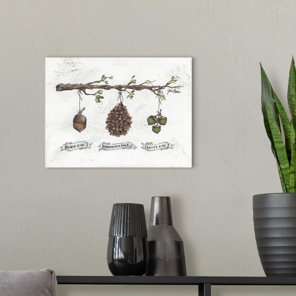 A modern room featuring Pinecone Acorn Study