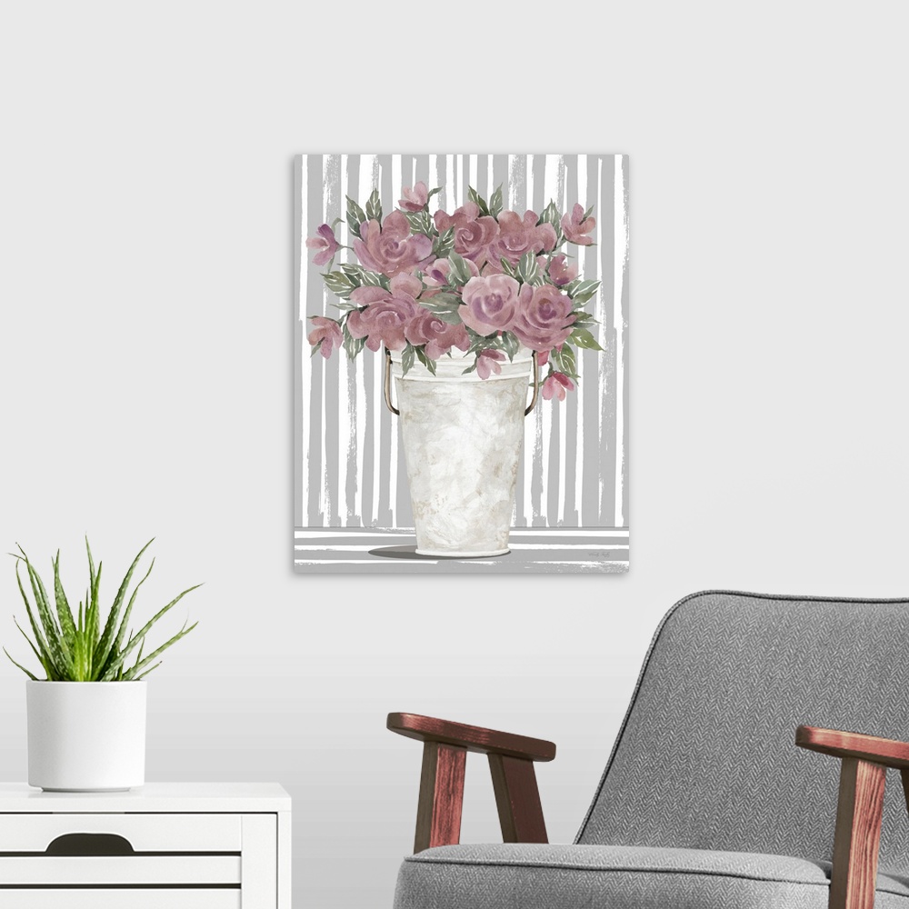 A modern room featuring Pink Posies I