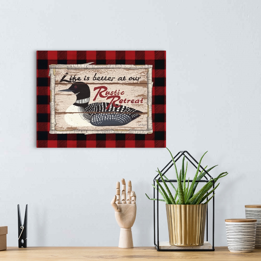 A bohemian room featuring Plaid and Loon