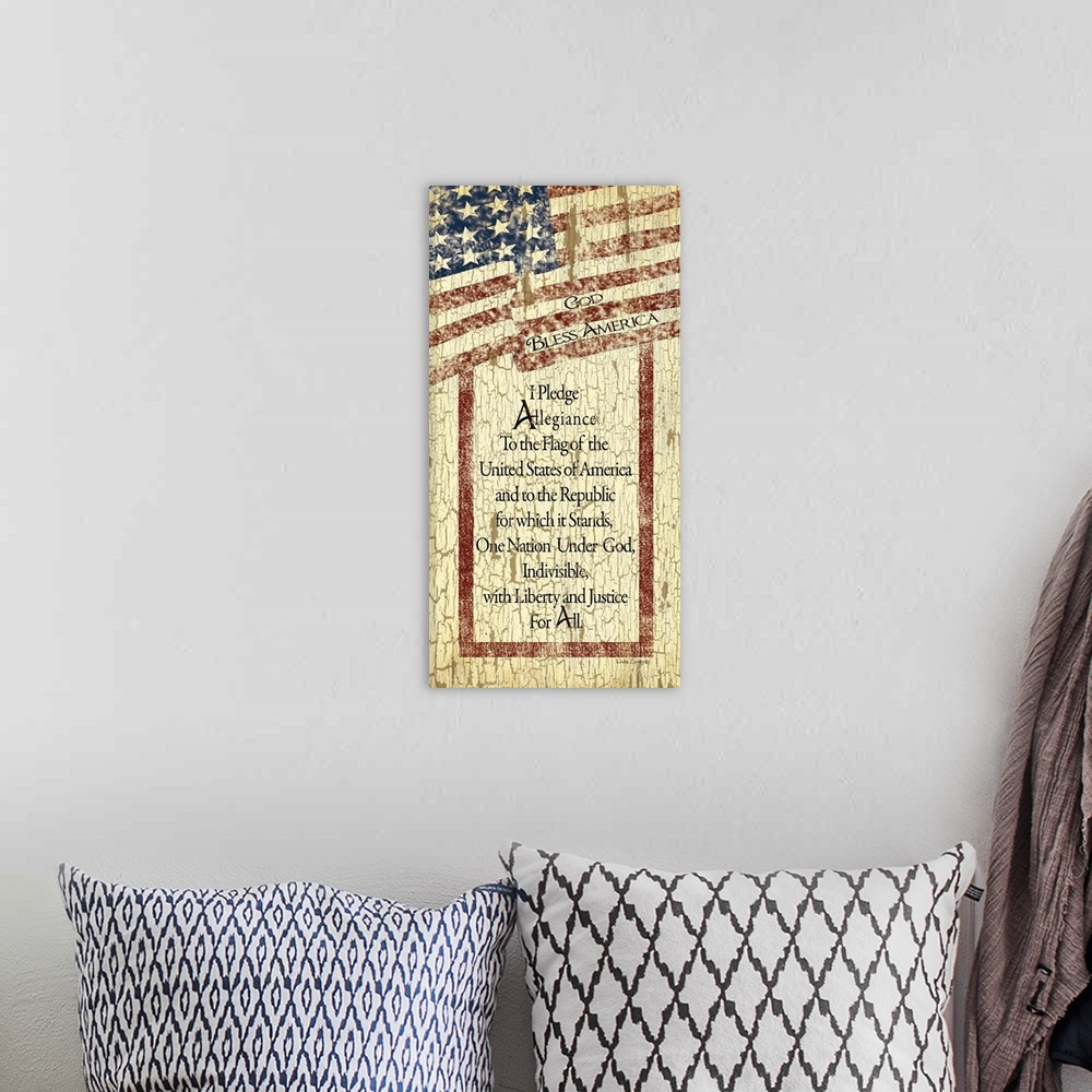 A bohemian room featuring Pledge of Allegiance