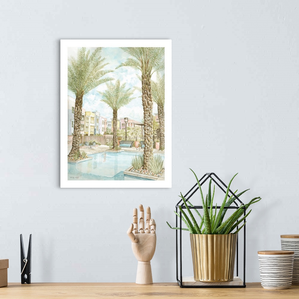 A bohemian room featuring Pool And Palms