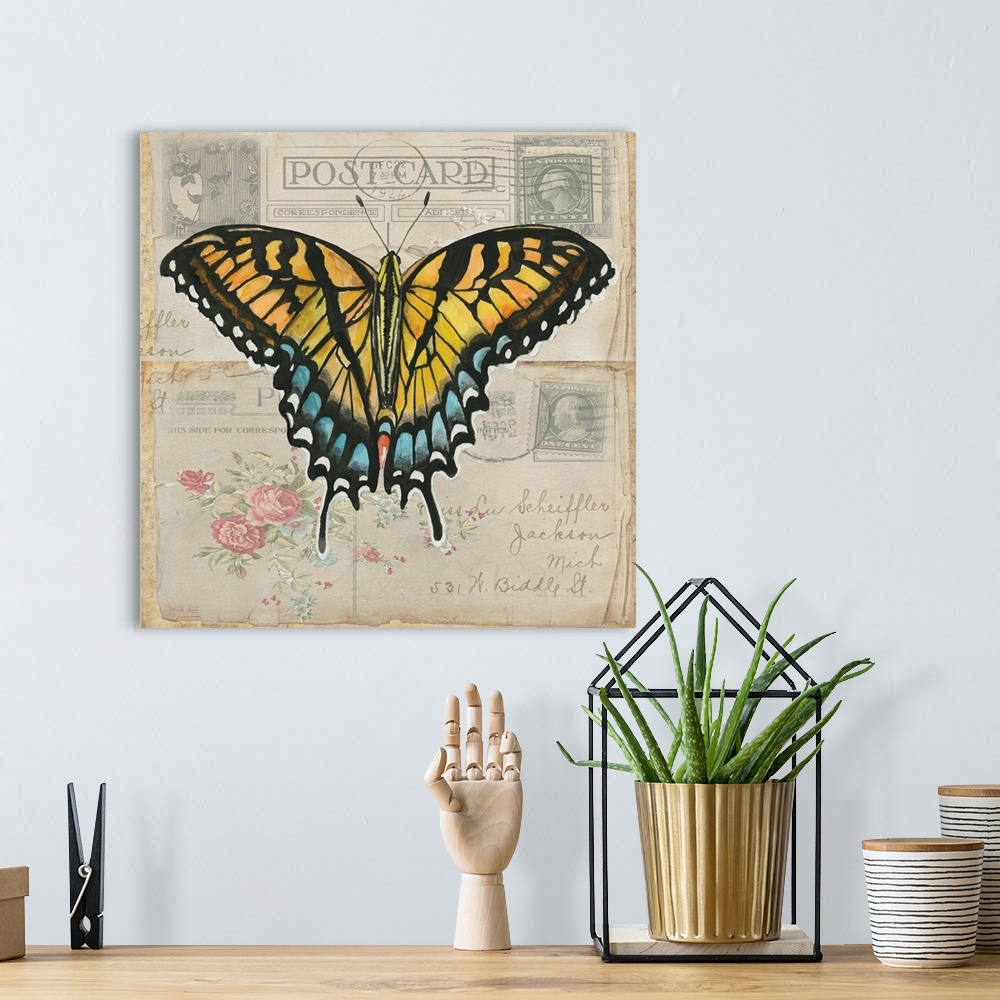 A bohemian room featuring Postcard Butterfly II