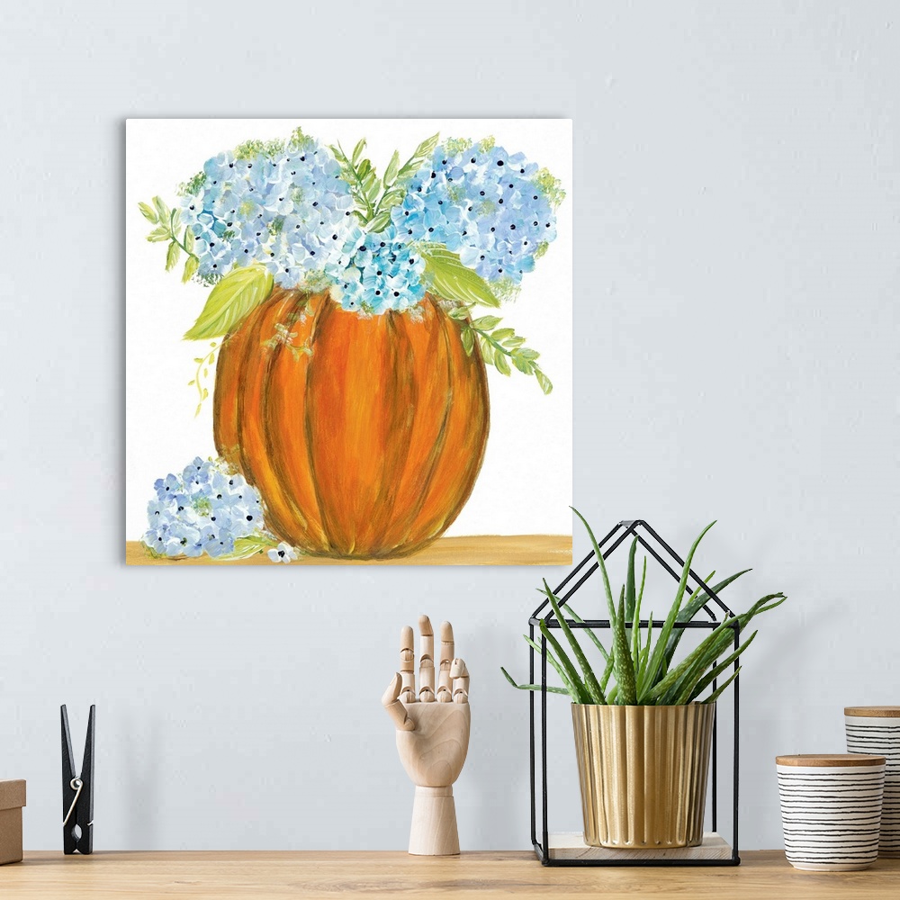 A bohemian room featuring Pumpkin Full of Hydrangeas