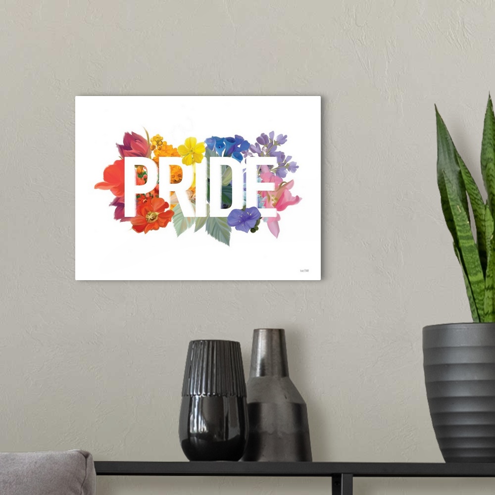 A modern room featuring Rainbow Pride
