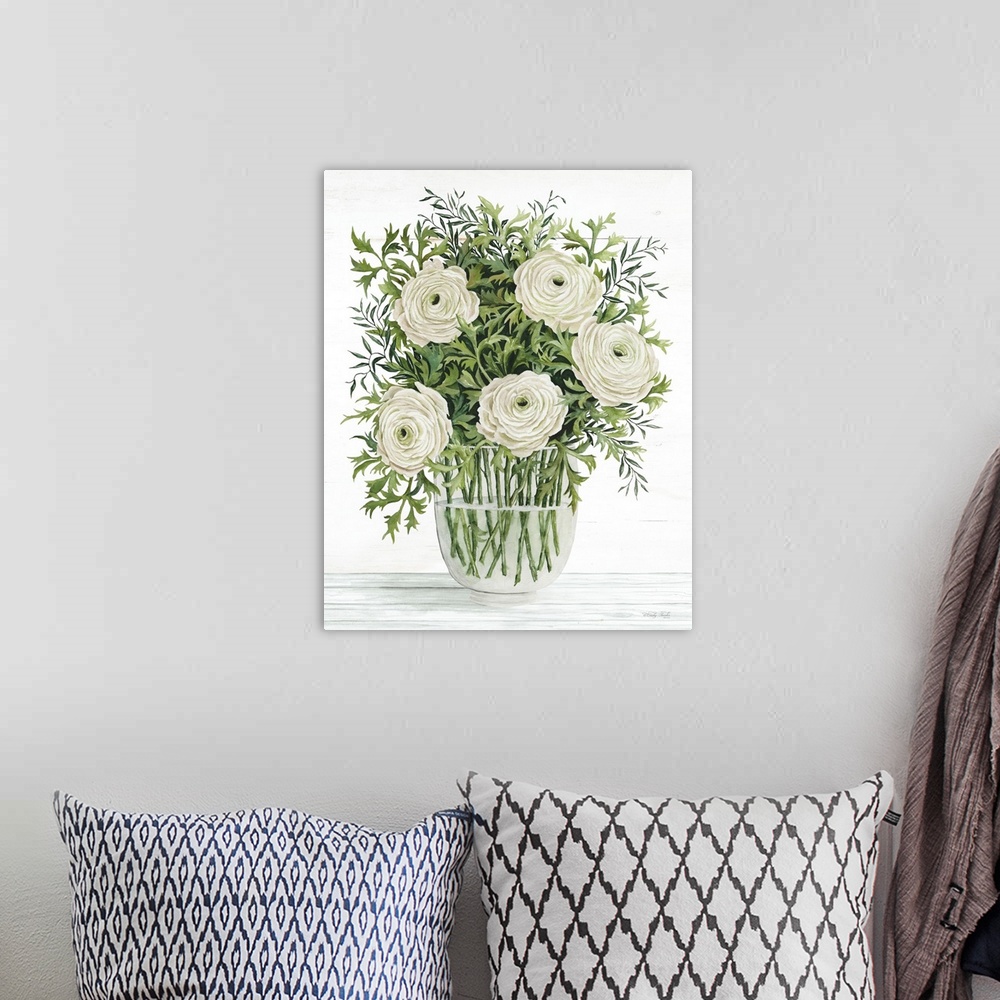 A bohemian room featuring Ranunculus On White