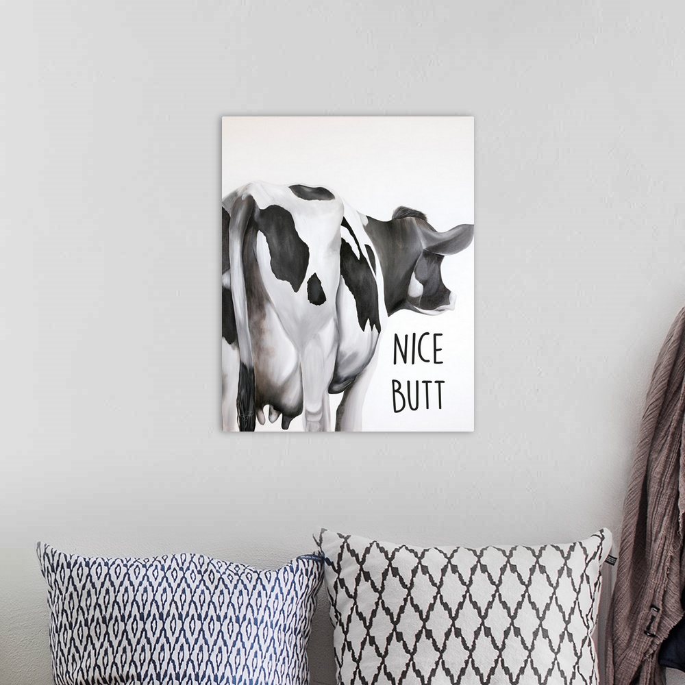 A bohemian room featuring Rear View Cow