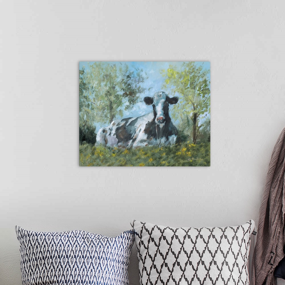 A bohemian room featuring Resting Holstein