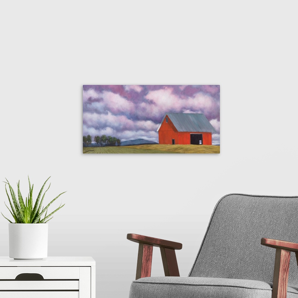 A modern room featuring Rural Skies
