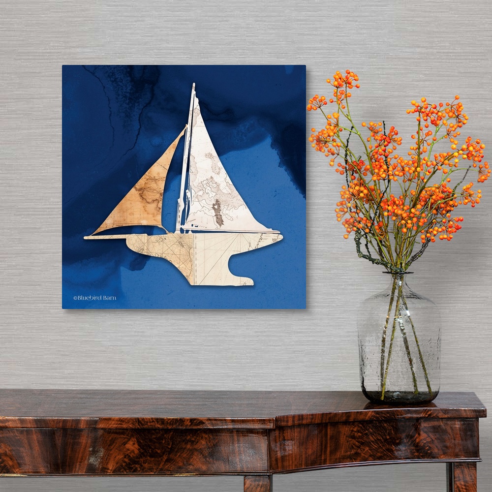 A traditional room featuring Sailboat Blue III