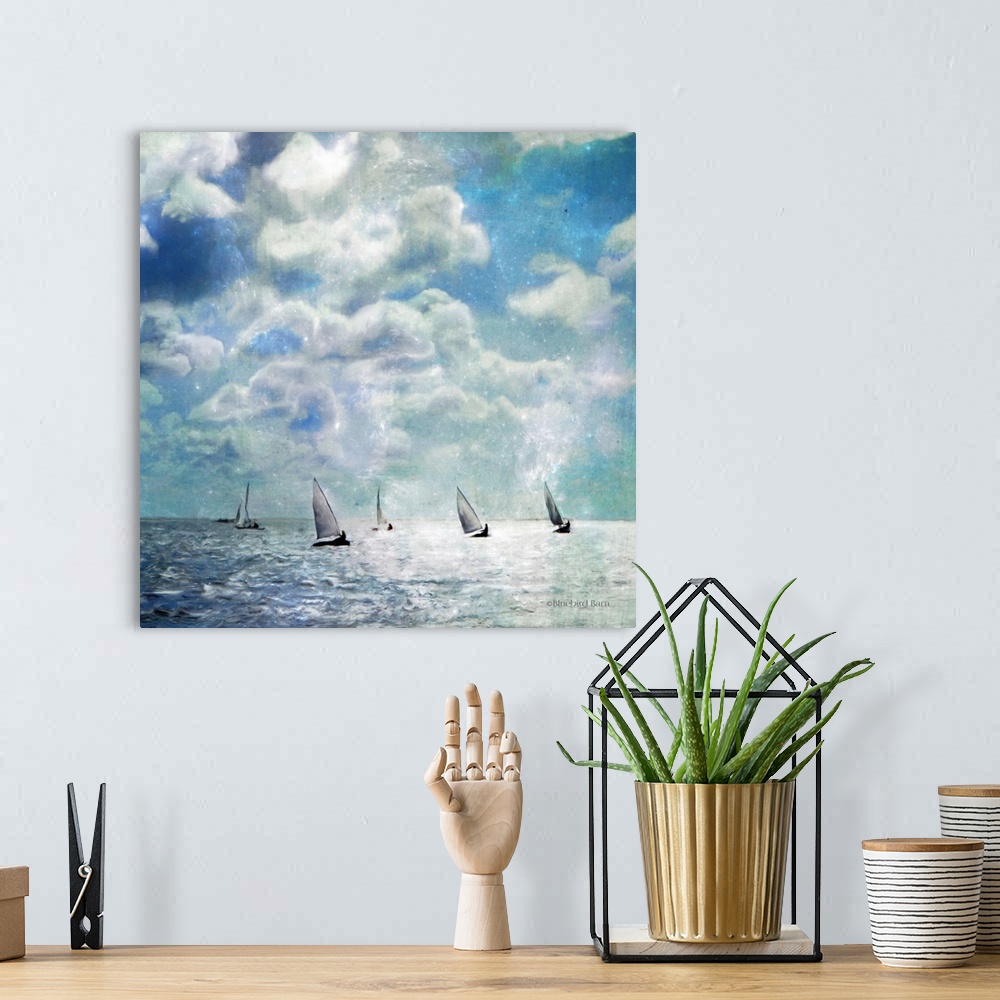 A bohemian room featuring Sailing White Waters
