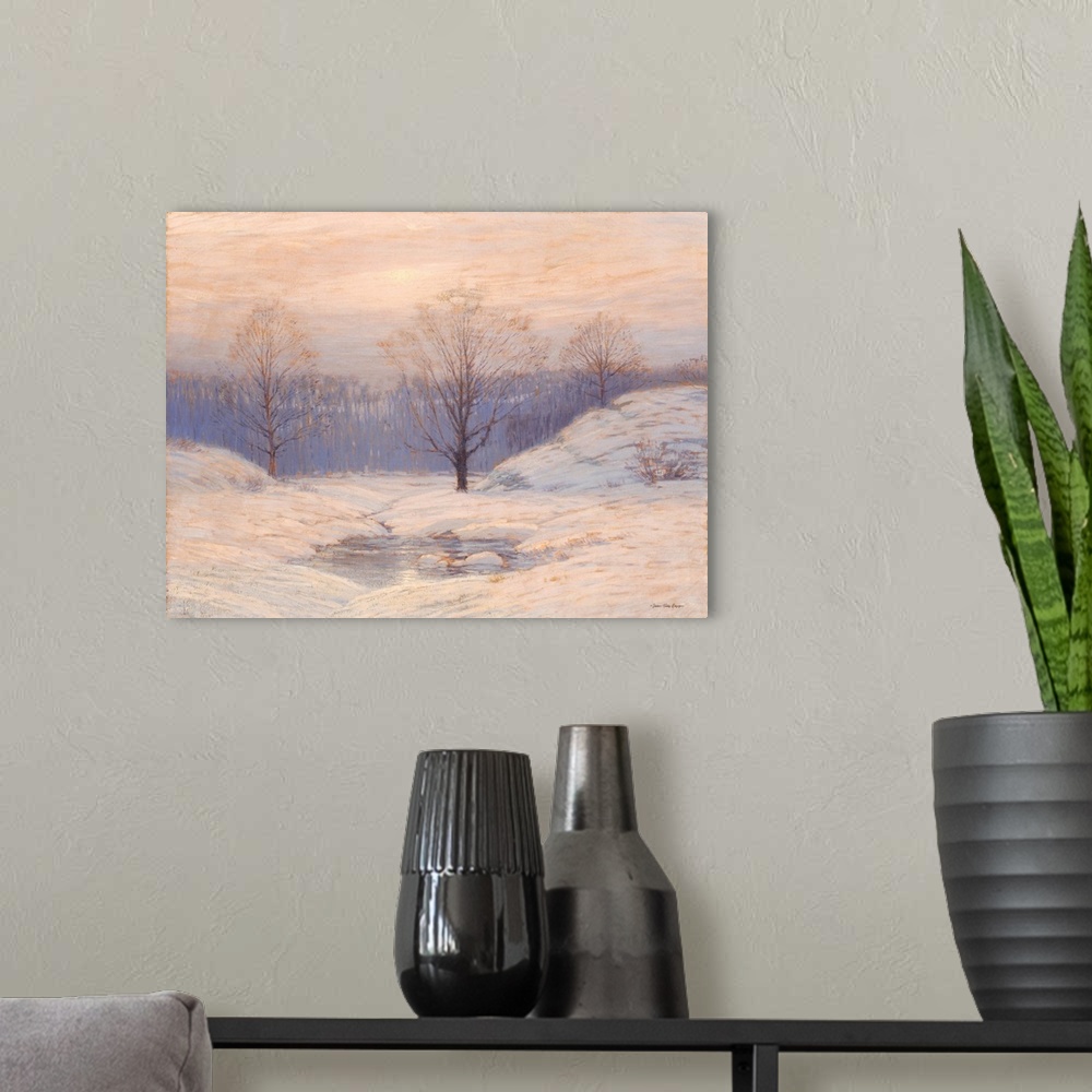 A modern room featuring Snowy Sunset