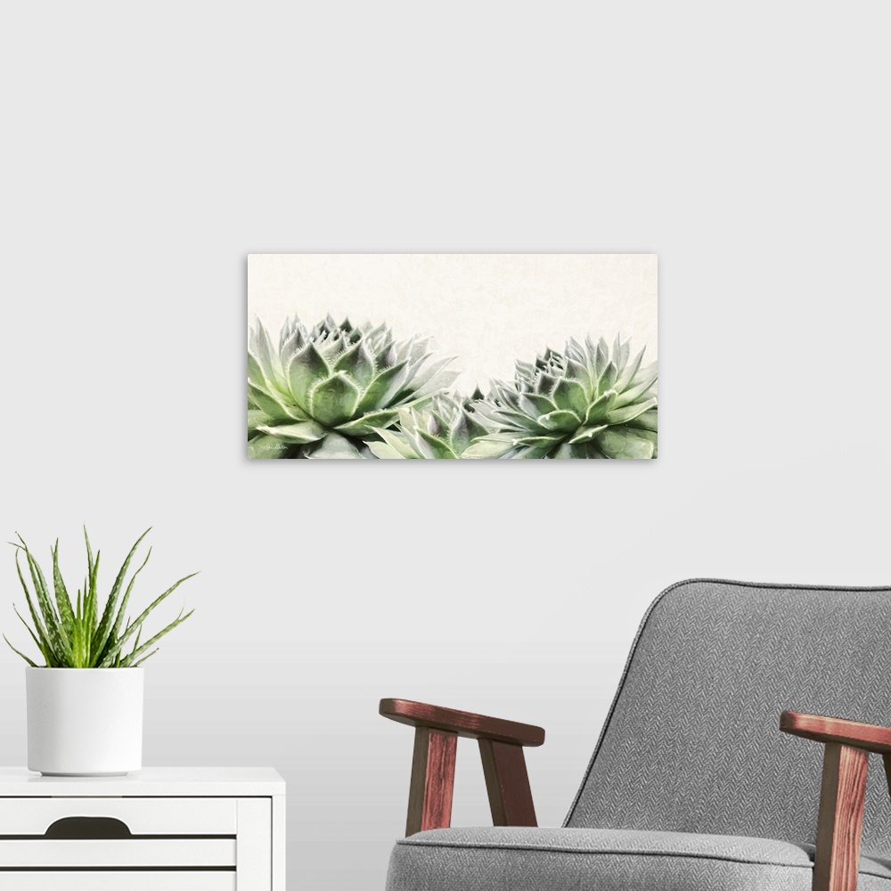 A modern room featuring Soft Succulents I