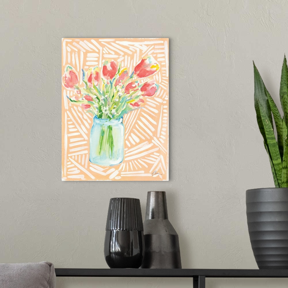 A modern room featuring Spring Tulips
