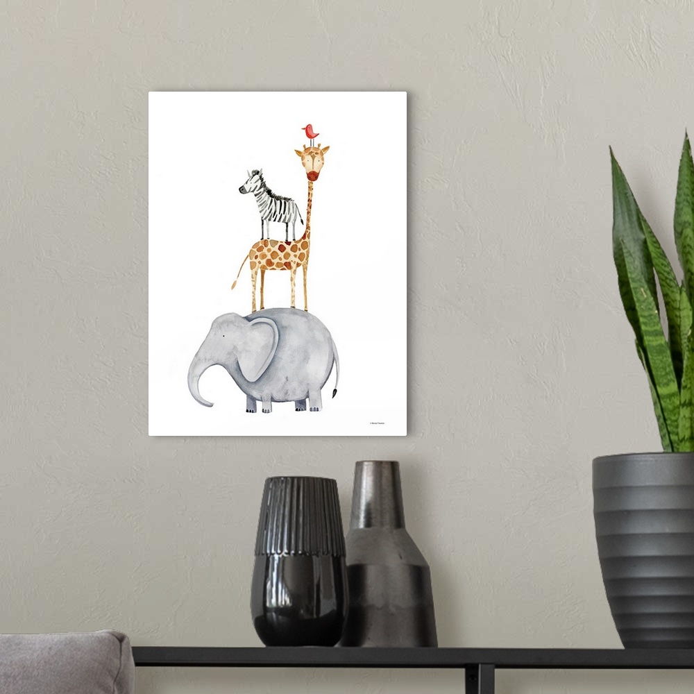 A modern room featuring Stacked Safari Animals