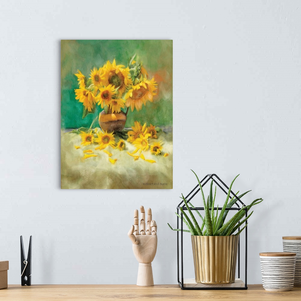 A bohemian room featuring Sunflower Scatter Still Life