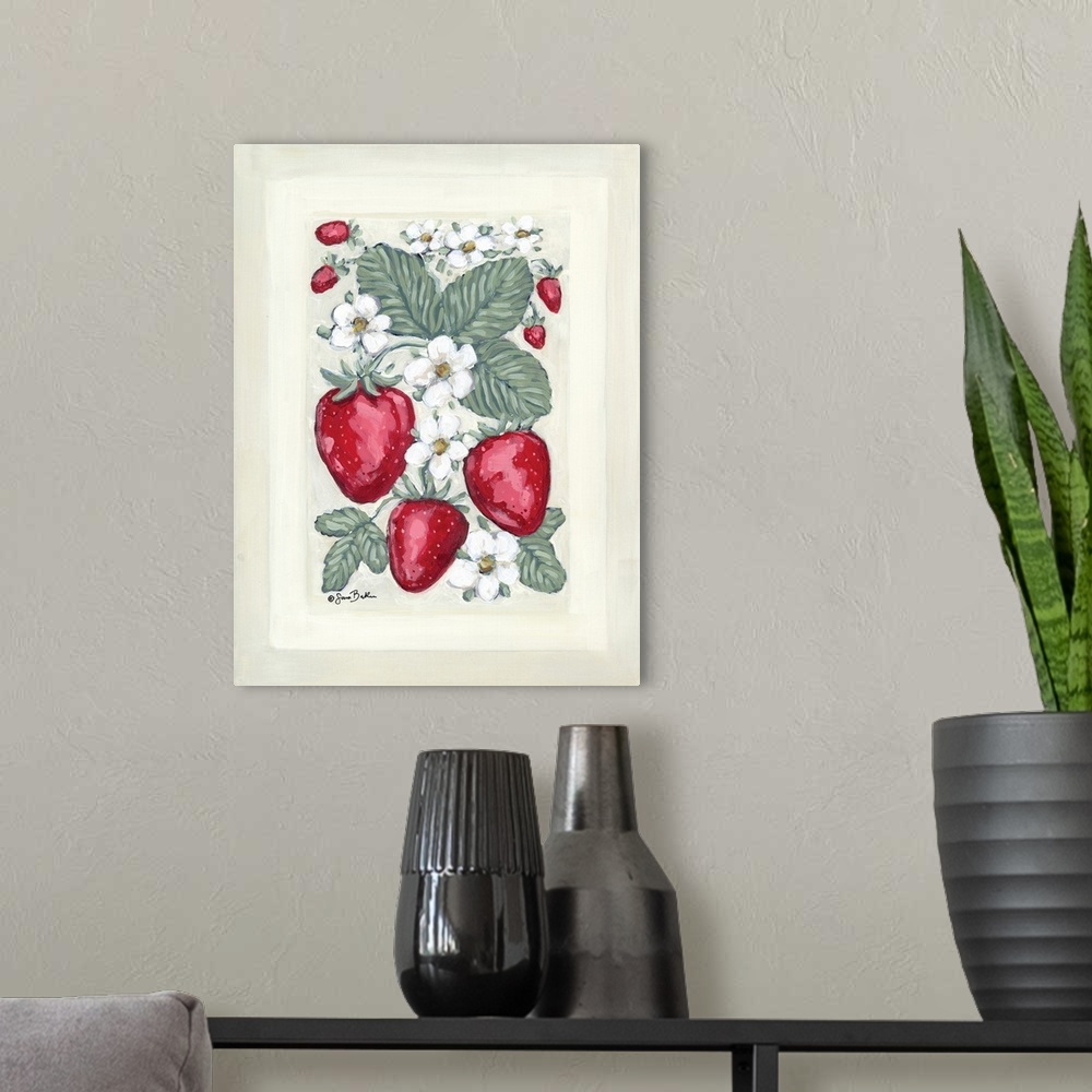 A modern room featuring Sweet Summer Strawberries II