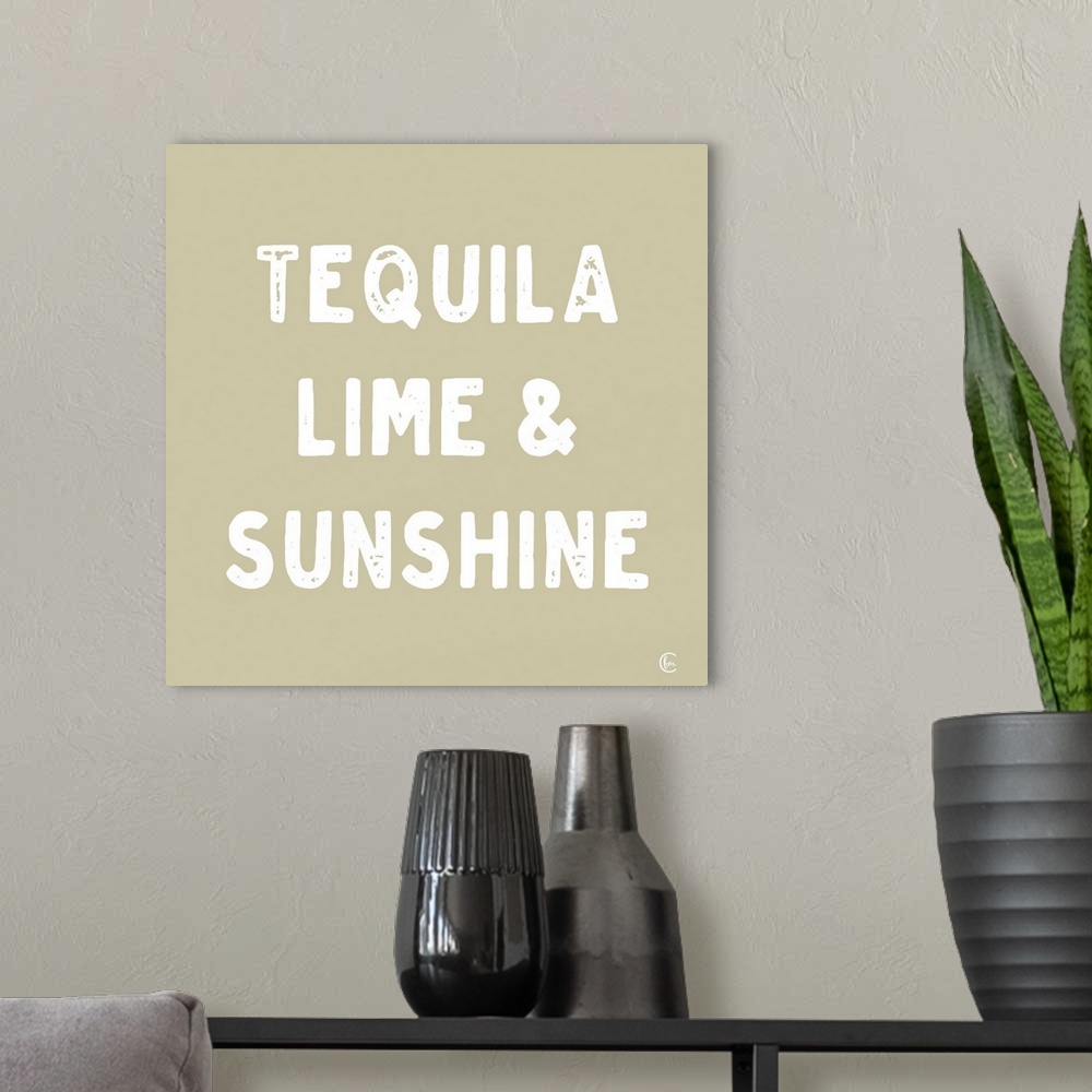 A modern room featuring Tequila, Lime & Sunshine