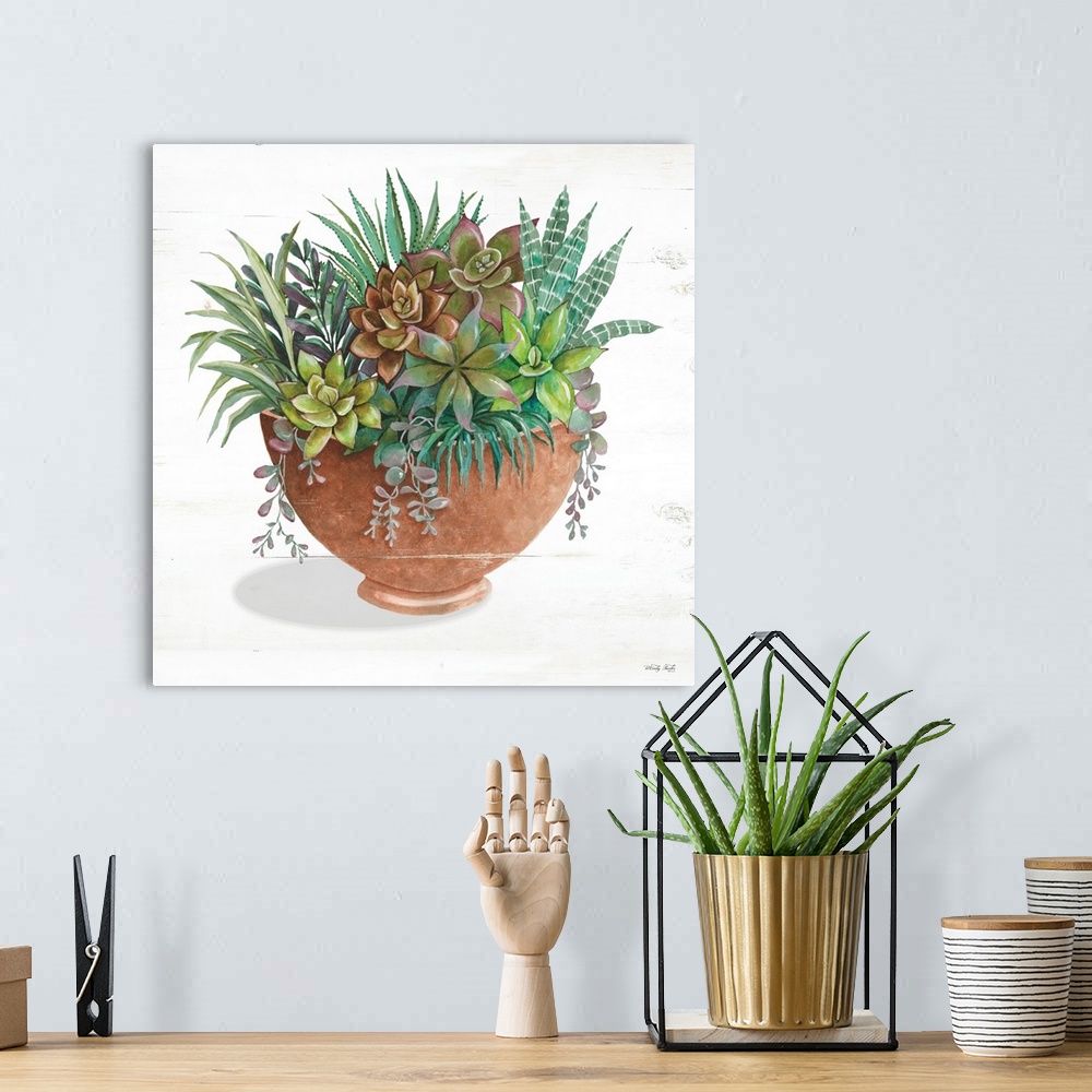 A bohemian room featuring Terracotta Succulents II