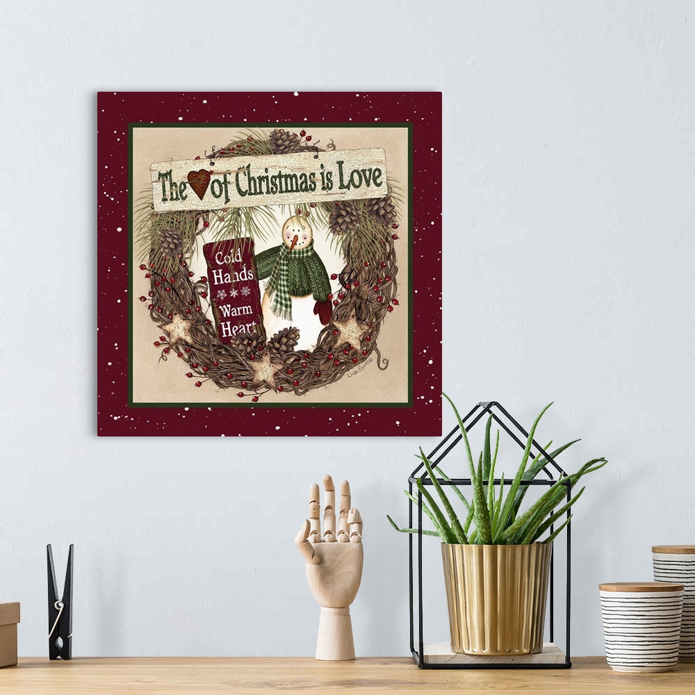 A bohemian room featuring The Heart of Christmas Wreath