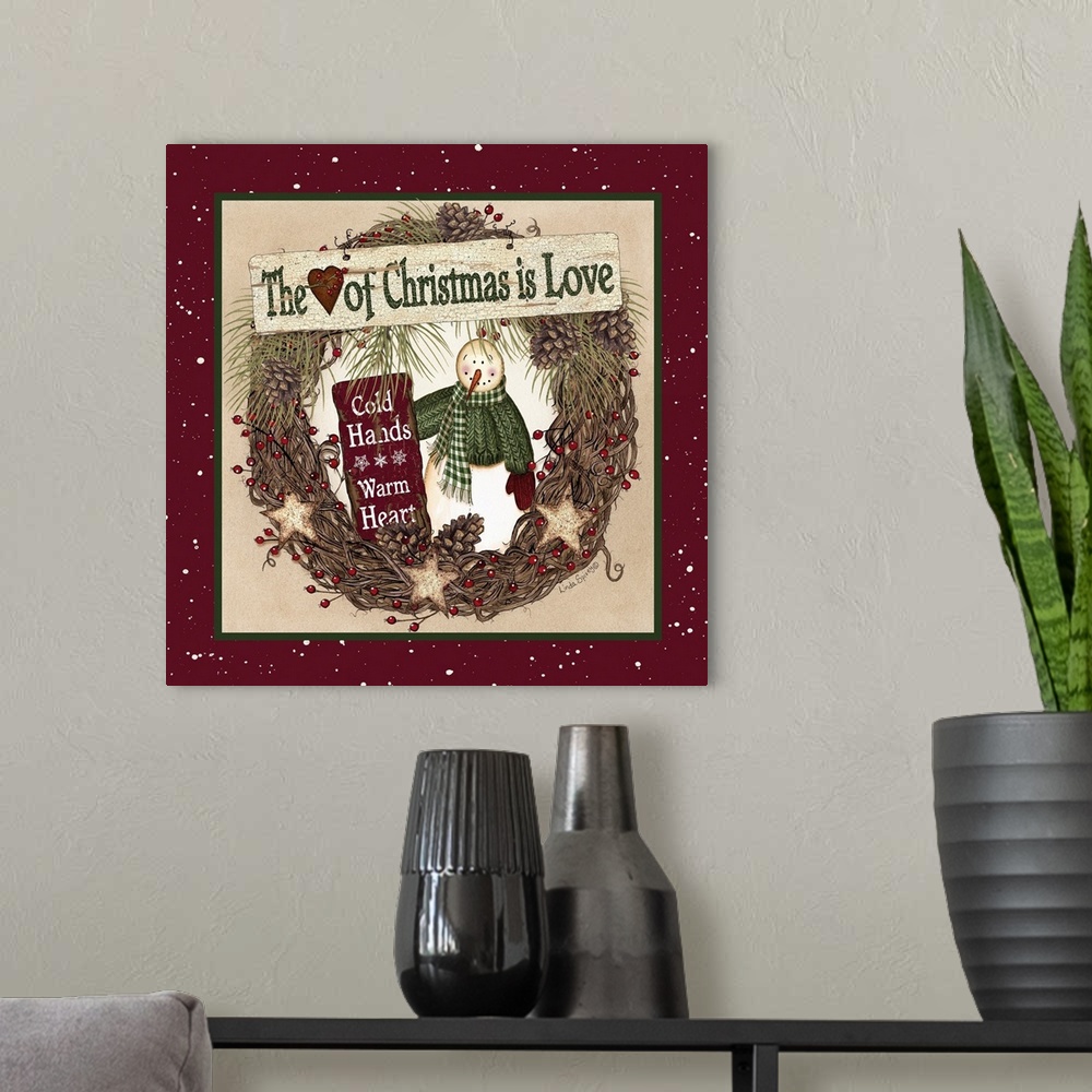 A modern room featuring The Heart of Christmas Wreath
