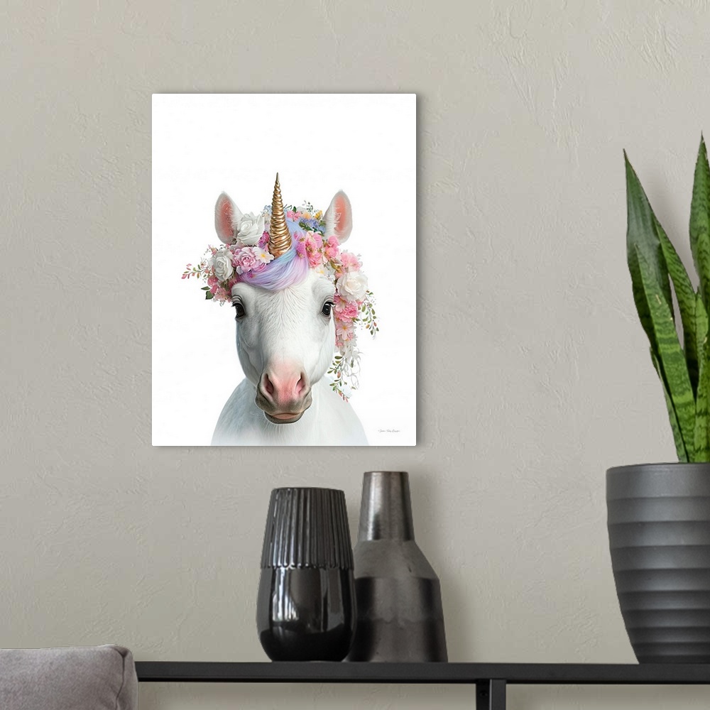 A modern room featuring The Mystic Unicorn