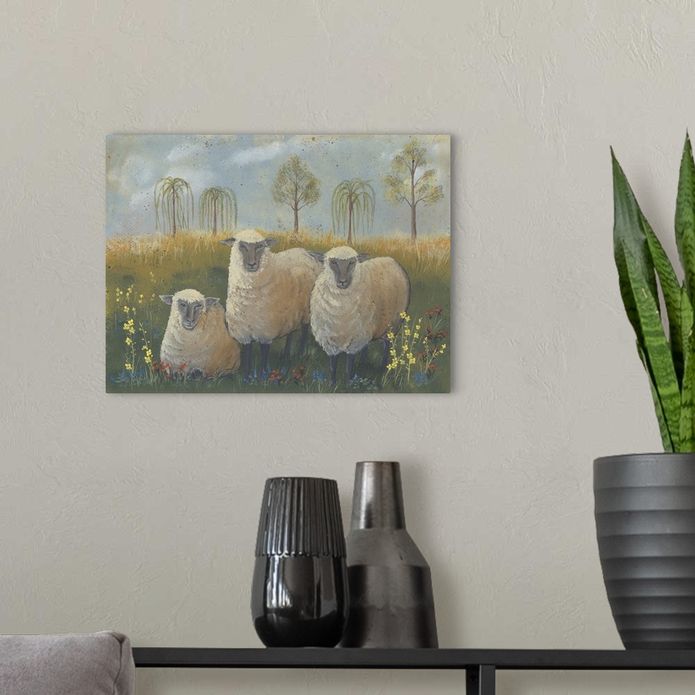 A modern room featuring Three Sheep