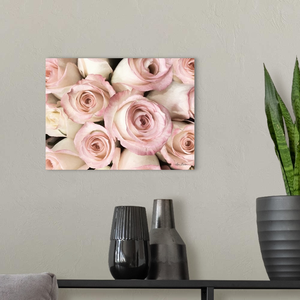 A modern room featuring Top View - Pink Roses