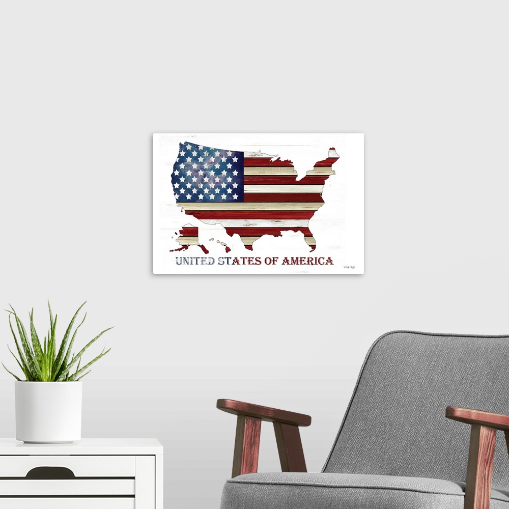 A modern room featuring United States of America