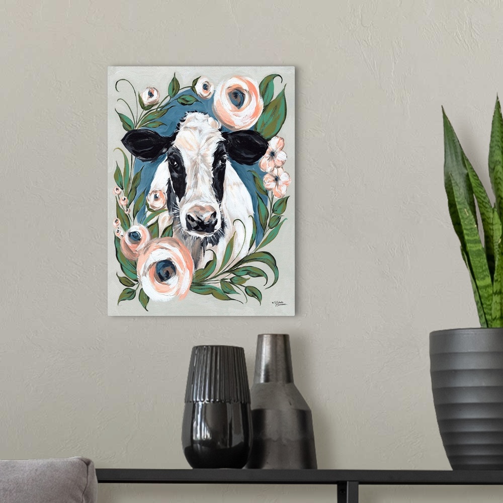 A modern room featuring Vintage Frame Cow