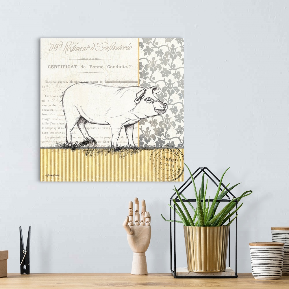 A bohemian room featuring Vintage Pig