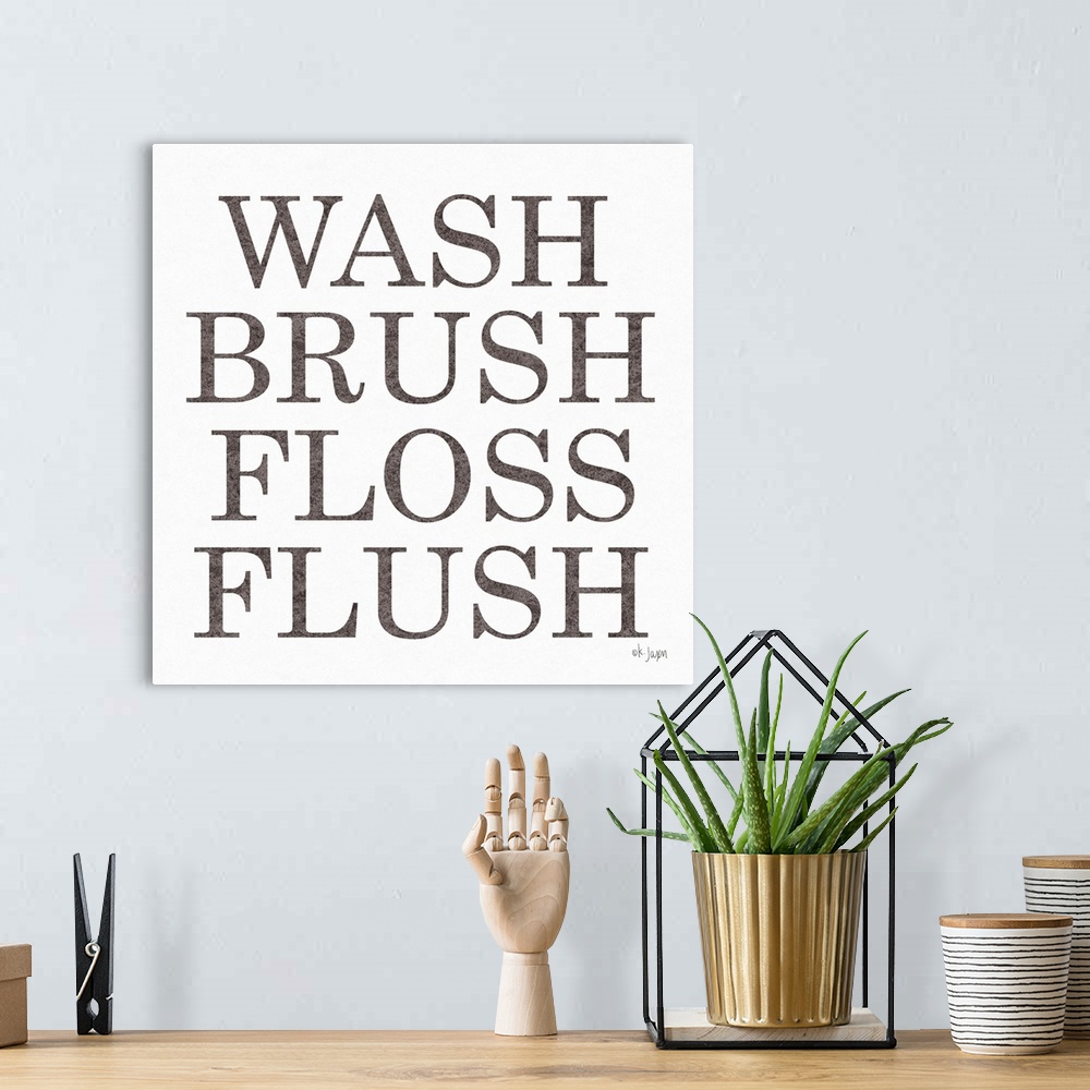 A bohemian room featuring Wash Brush Floss Flush